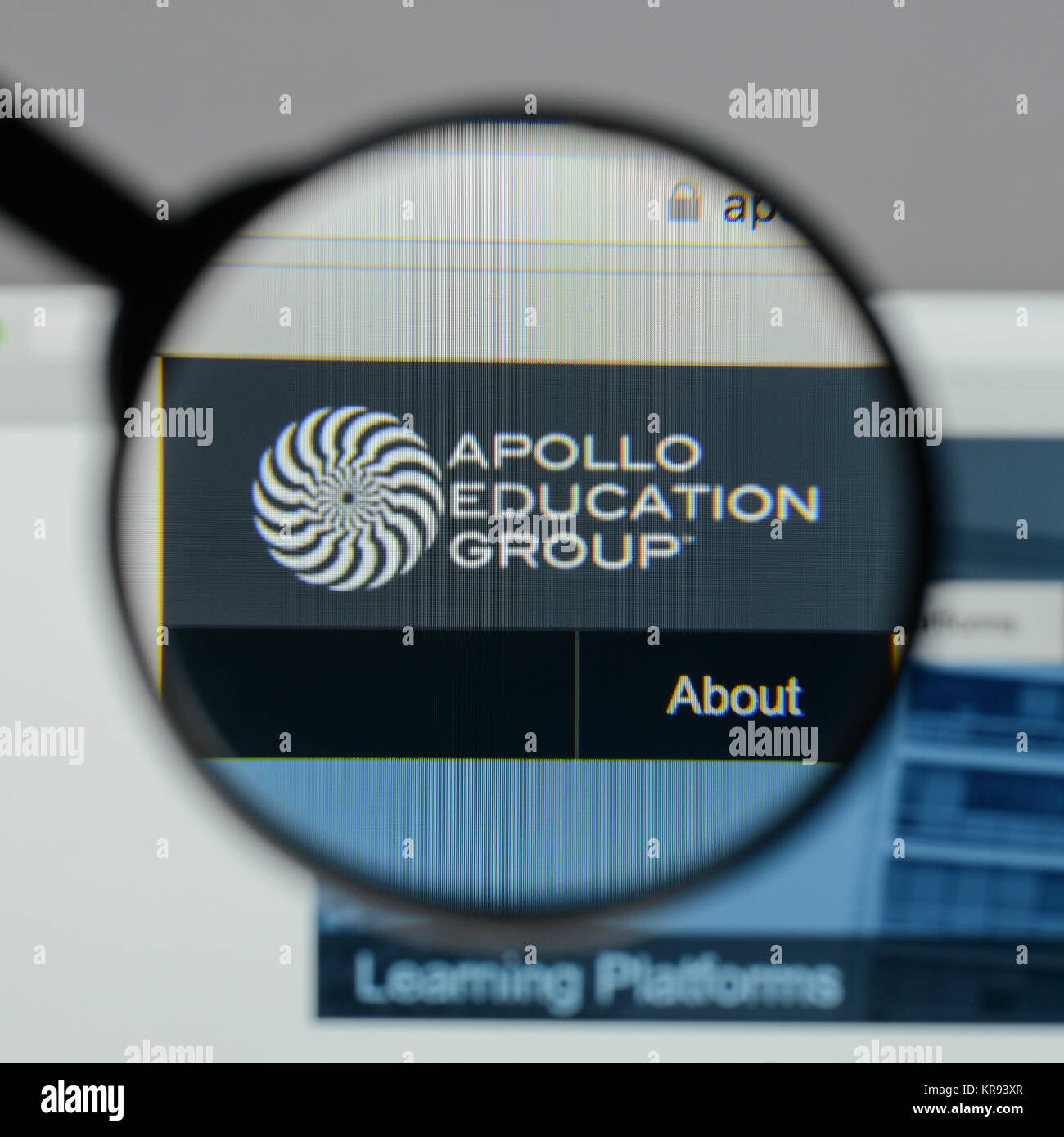 Mailand, Italien - 10 August 2017: Apollo Education Group Logo auf der Homepage. Stockfoto