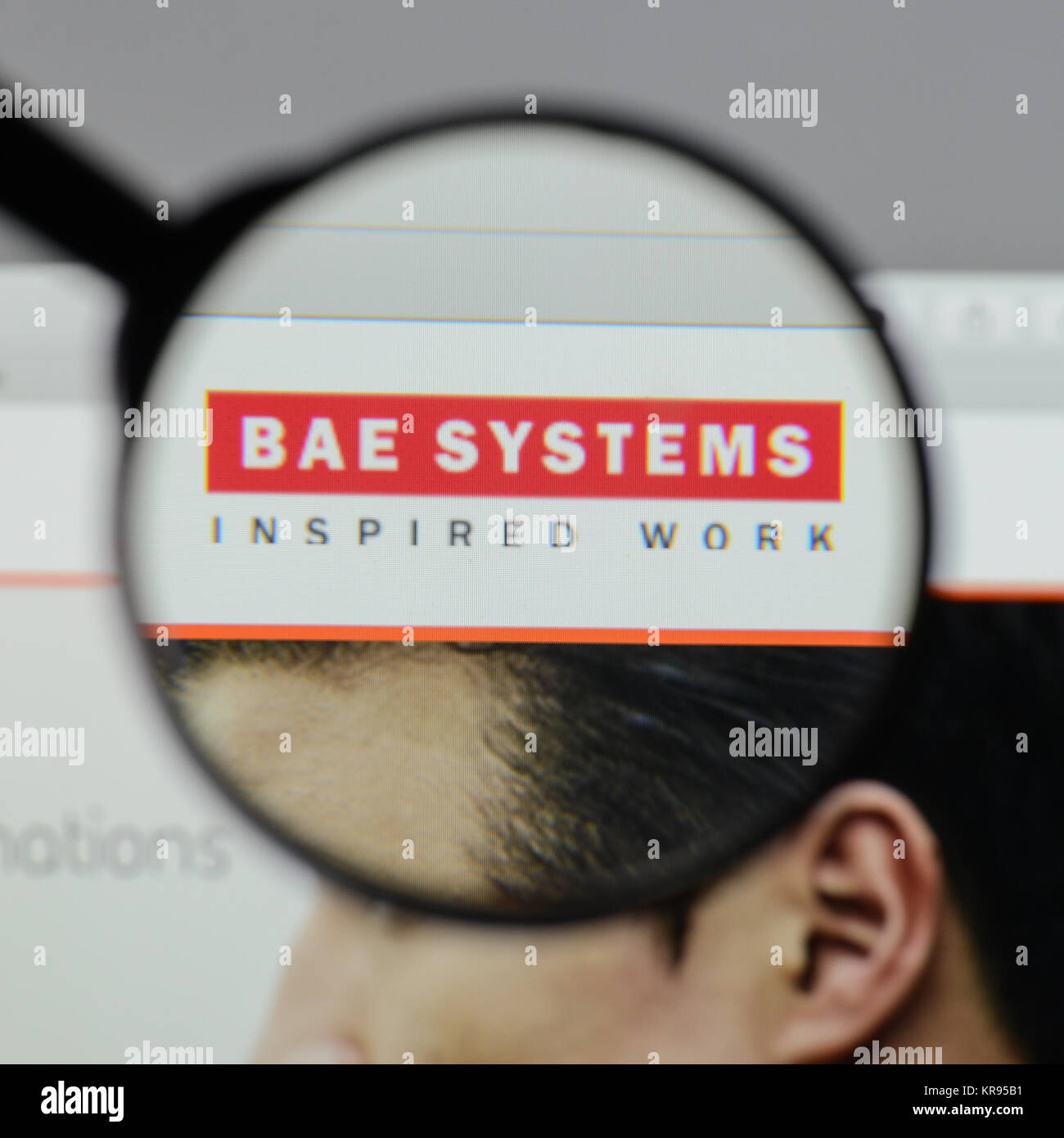 Mailand, Italien - 10 August 2017: BAE Systems Logo auf der Homepage. Stockfoto