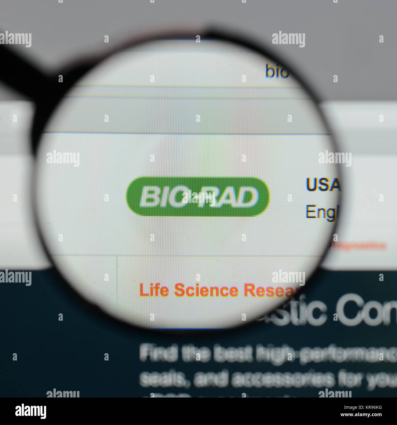 Mailand, Italien - 10 August 2017: Bio Rad Laboratories Logo auf der Homepage. Stockfoto