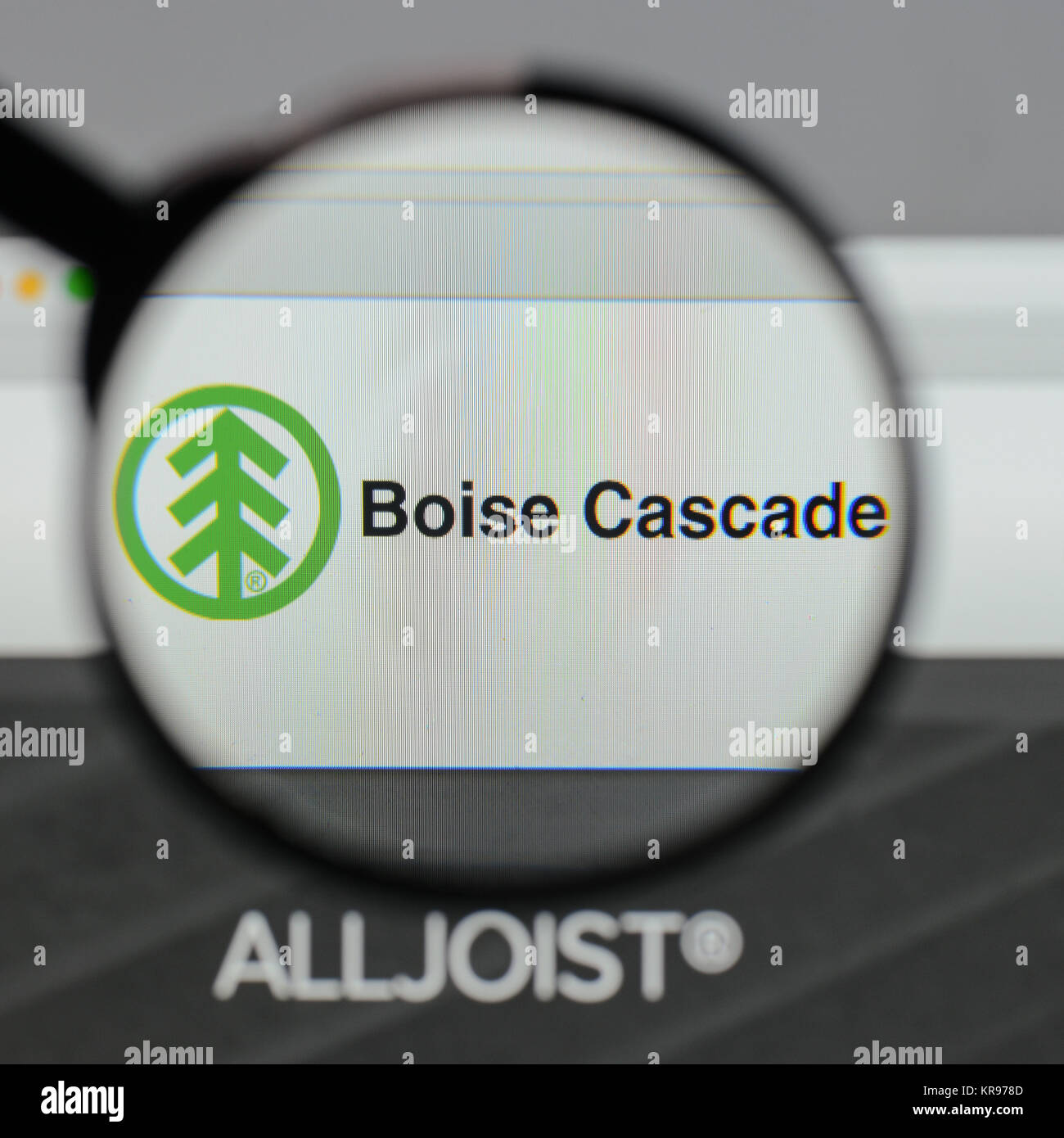 Mailand, Italien - 10 August 2017: Boise Cascade Logo auf der Homepage. Stockfoto