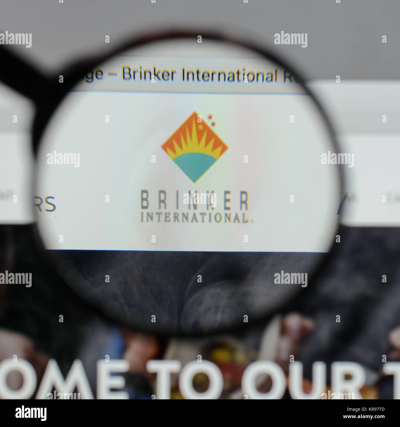 Mailand, Italien - 10 August 2017: Brinker International Logo auf der Homepage. Stockfoto