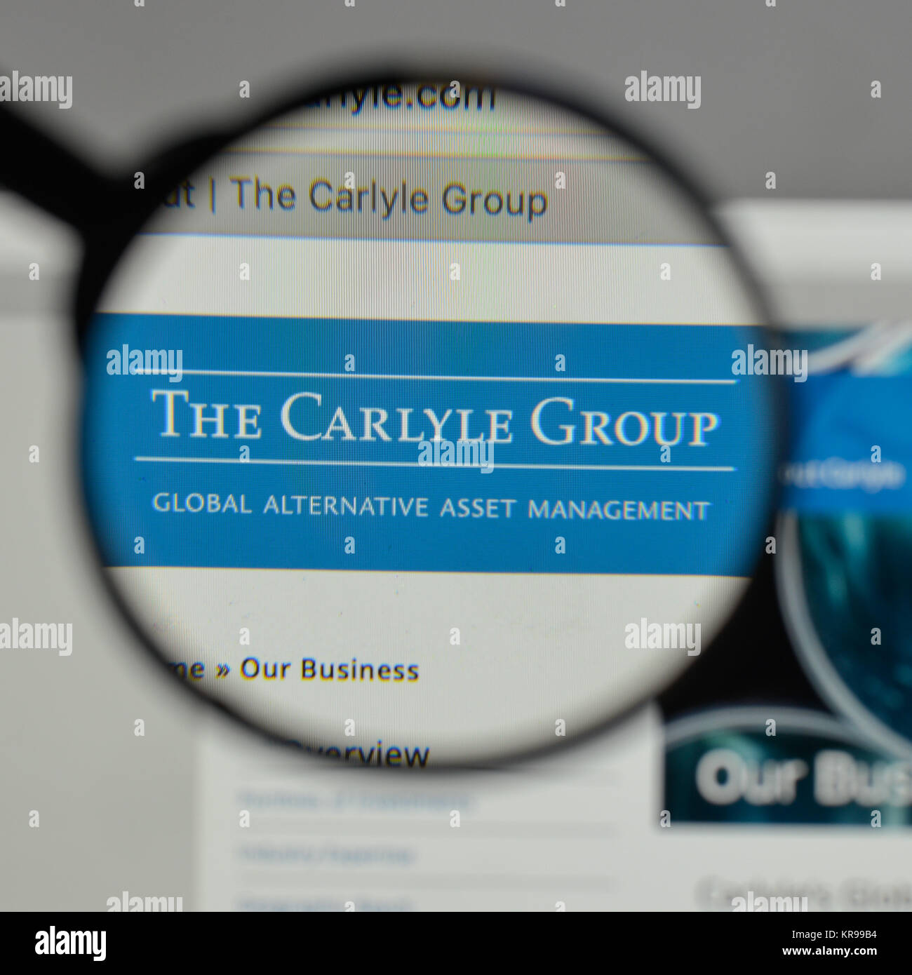 Mailand, Italien - 10 August 2017: Carlyle Group Logo auf der Homepage. Stockfoto