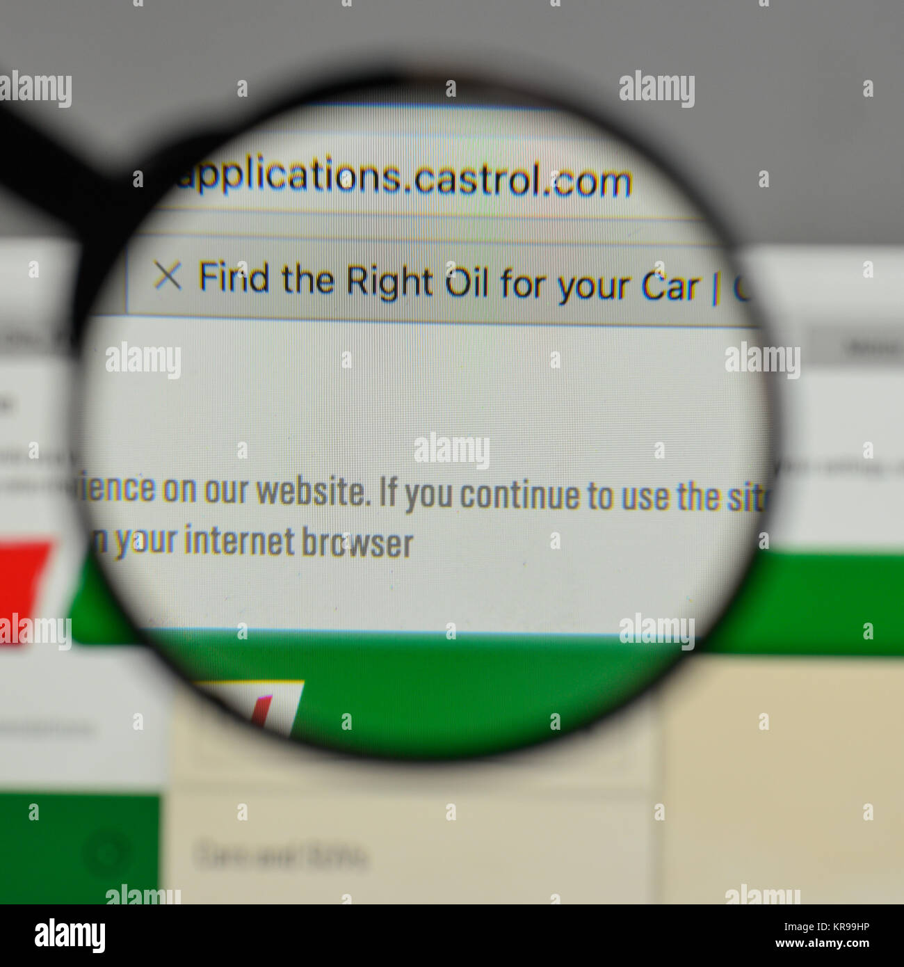 Mailand, Italien - 10 August 2017: Castrol Logo auf der Homepage. Stockfoto