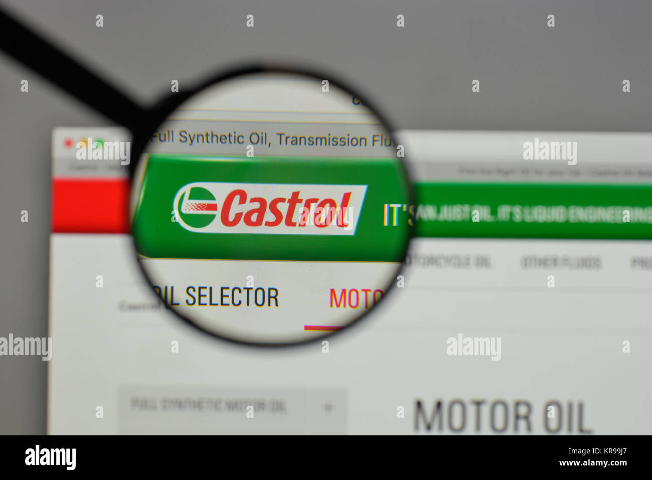 Mailand, Italien - 10 August 2017: Castrol Logo auf der Homepage. Stockfoto