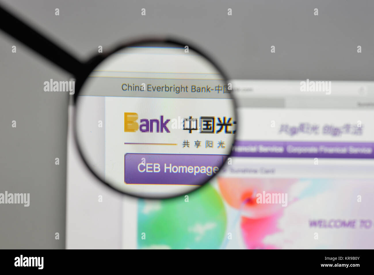 Mailand, Italien - 10 August 2017: China Everbright Bank Logo auf der Homepage. Stockfoto