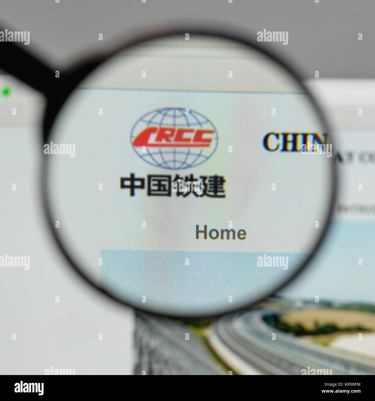 Mailand, Italien - 10 August 2017: China Railway Construction Logo auf der Homepage. Stockfoto