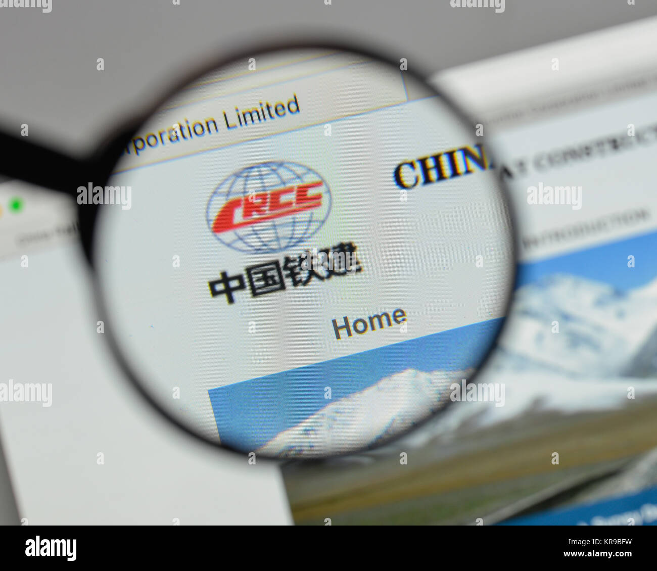 Mailand, Italien - 10 August 2017: China Railway Construction Logo auf der Homepage. Stockfoto