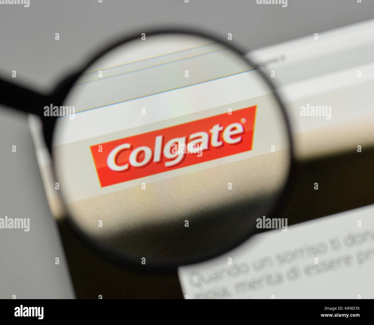 Mailand, Italien - 10 August 2017: Colgate Logo auf der Homepage. Stockfoto
