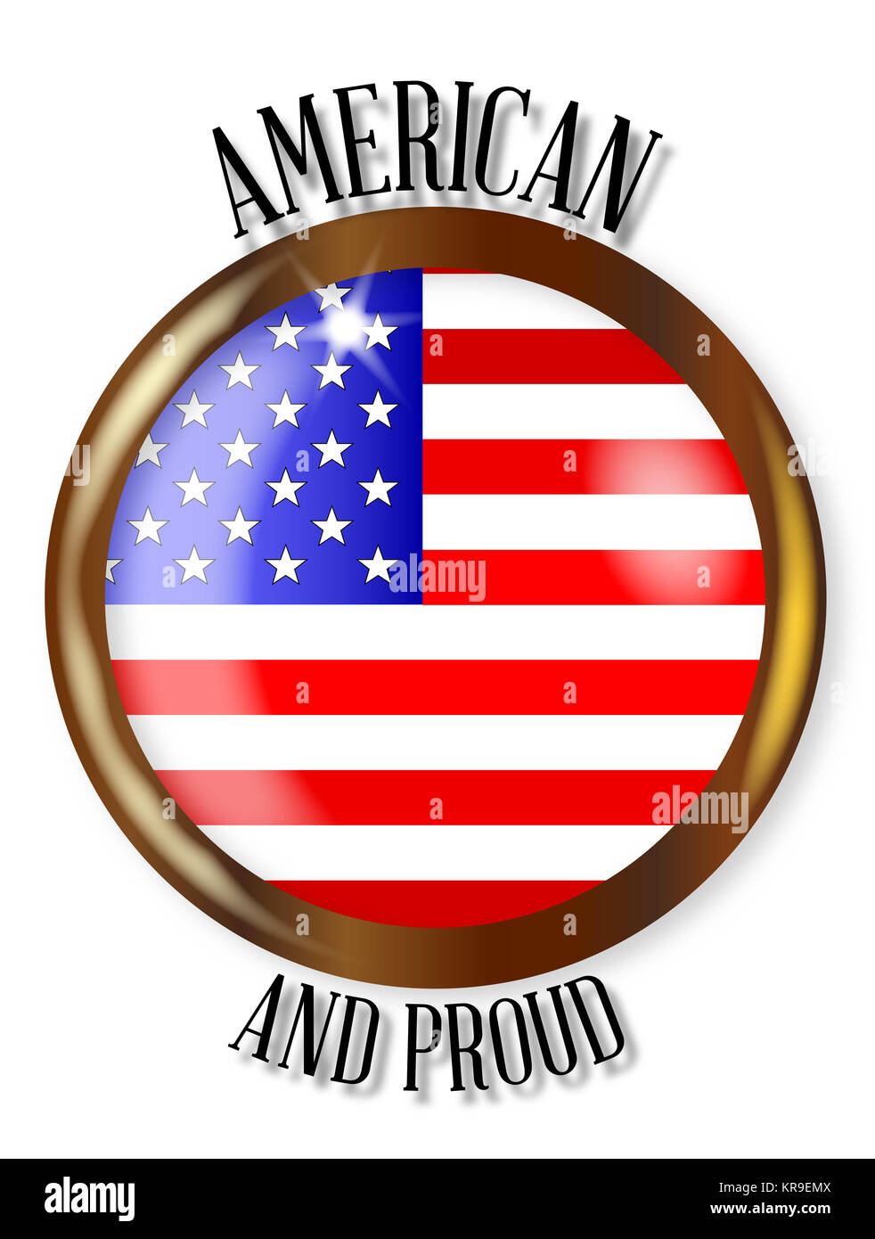 Amerikanische Stolz Flagge Button Stockfoto