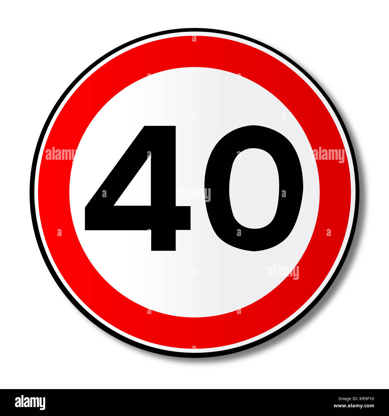 40 km/h-Limit-Verkehrszeichen Stockfoto