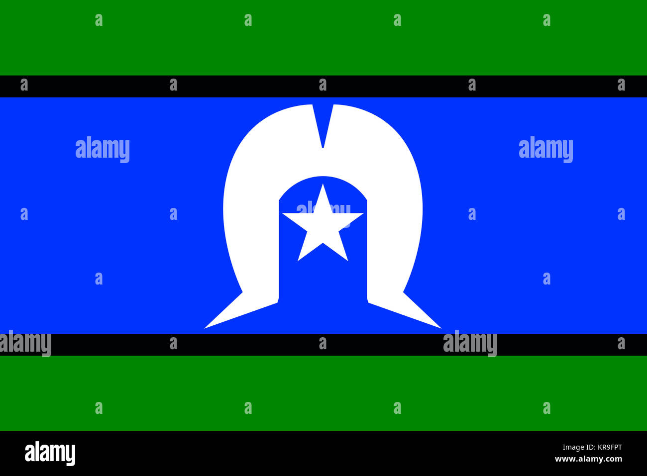 Torres-Strait-Insulaner Flagge Stockfoto