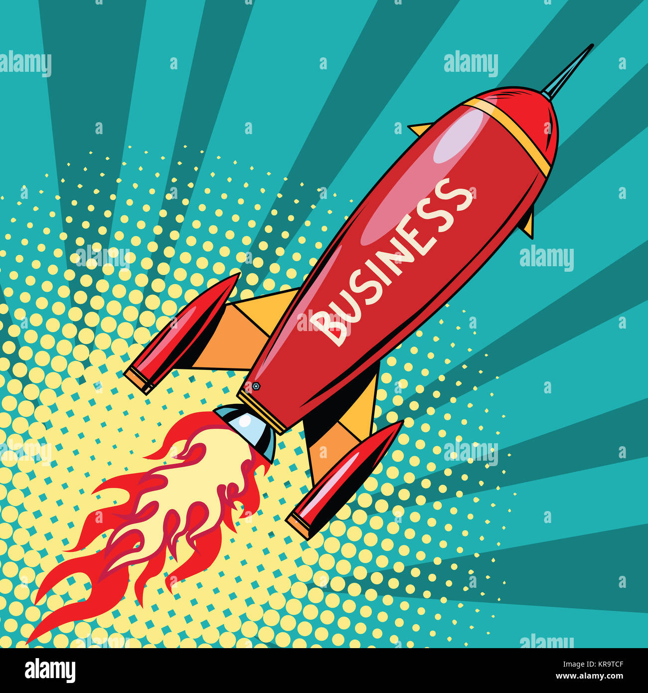 Comic Book Illustration Rocket Stockfotos und -bilder ...