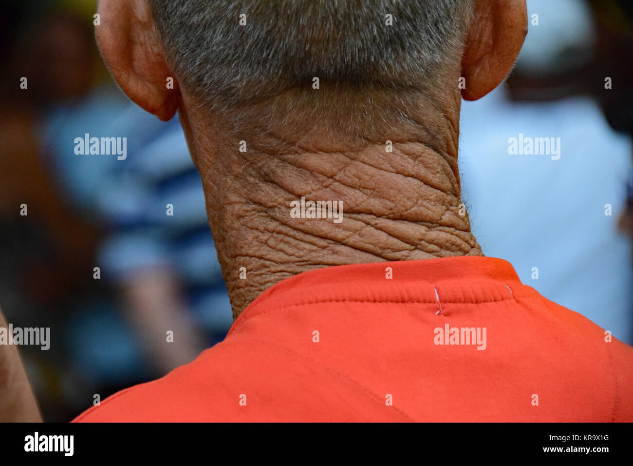 Faltige Haut Stockfoto