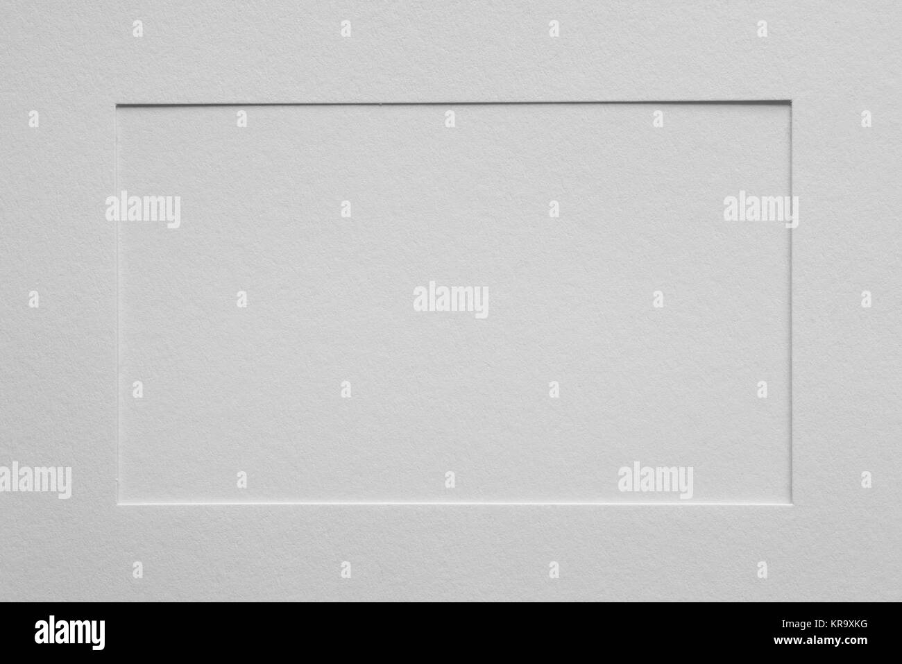 Weiße Farbe leer Papier Bilderrahmen Passepartout Stockfoto