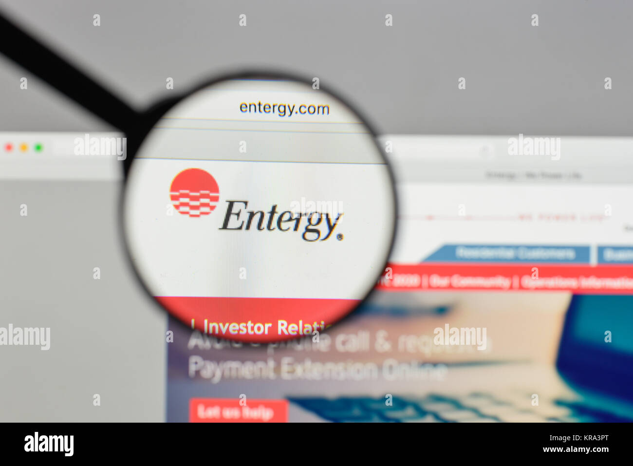 Mailand, Italien - 10 August 2017: Entergy Logo auf der Homepage. Stockfoto