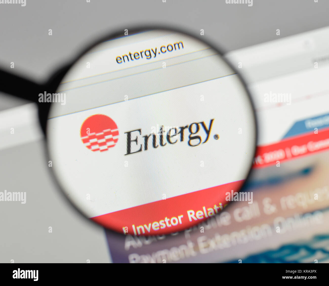 Mailand, Italien - 10 August 2017: Entergy Logo auf der Homepage. Stockfoto