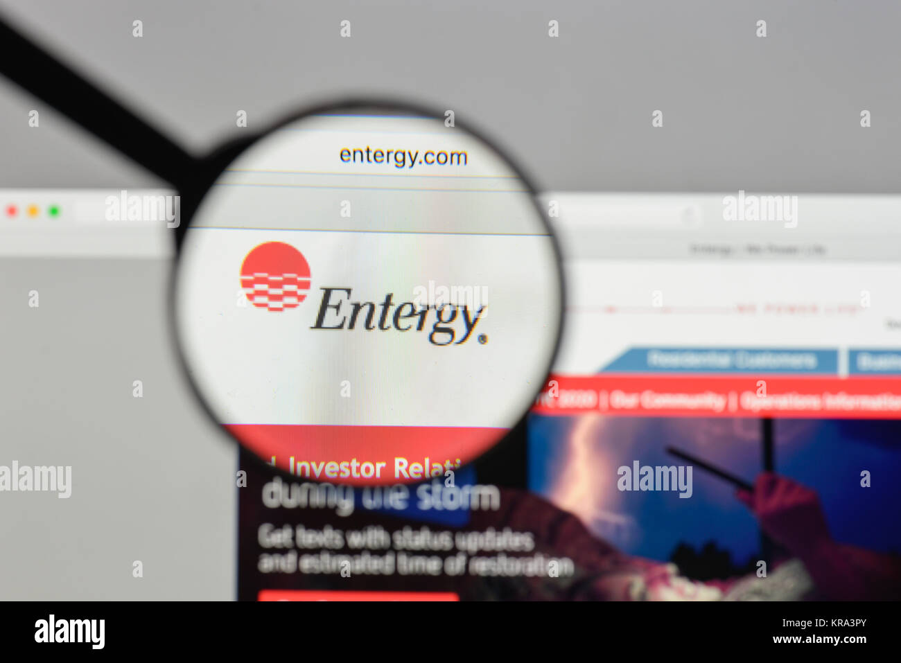 Mailand, Italien - 10 August 2017: Entergy Logo auf der Homepage. Stockfoto