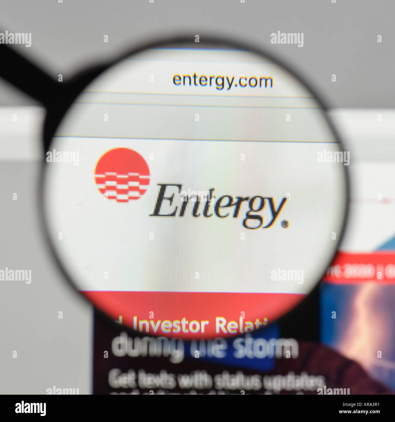 Mailand, Italien - 10 August 2017: Entergy Logo auf der Homepage. Stockfoto