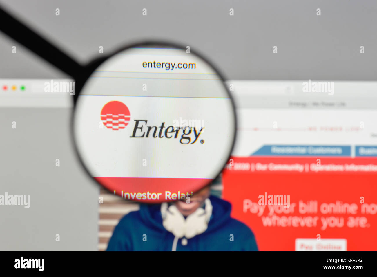Mailand, Italien - 10 August 2017: Entergy Logo auf der Homepage. Stockfoto