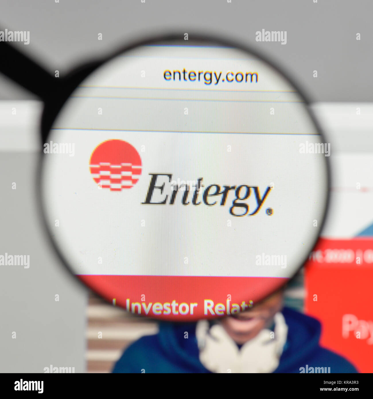 Mailand, Italien - 10 August 2017: Entergy Logo auf der Homepage. Stockfoto