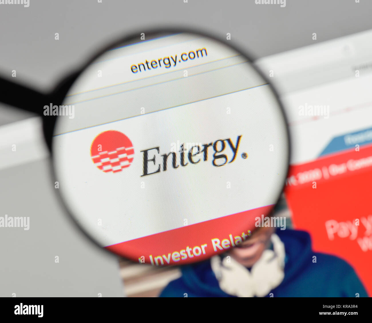 Mailand, Italien - 10 August 2017: Entergy Logo auf der Homepage. Stockfoto