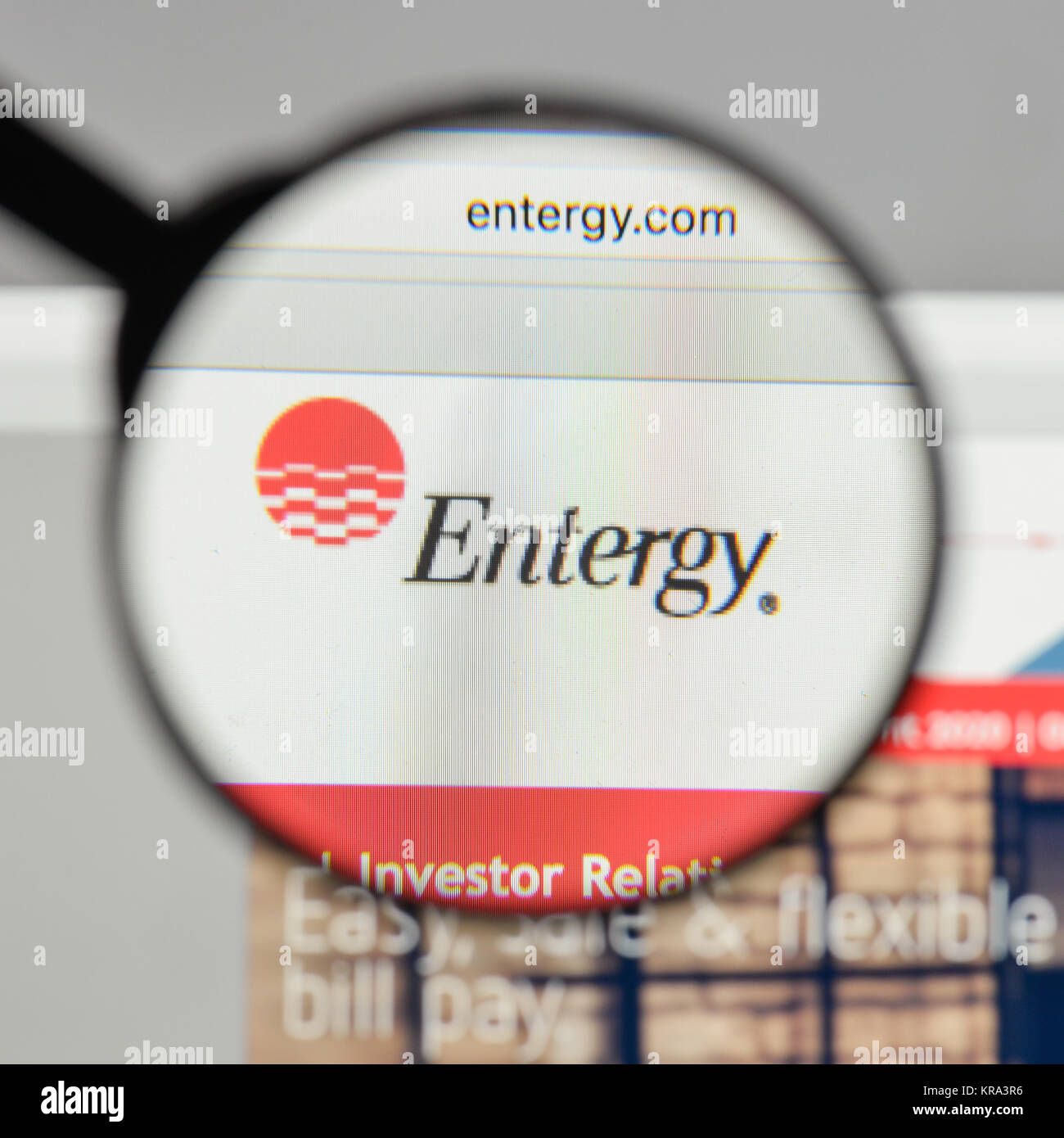 Mailand, Italien - 10 August 2017: Entergy Logo auf der Homepage. Stockfoto