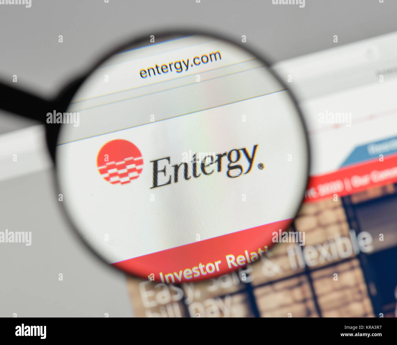 Mailand, Italien - 10 August 2017: Entergy Logo auf der Homepage. Stockfoto