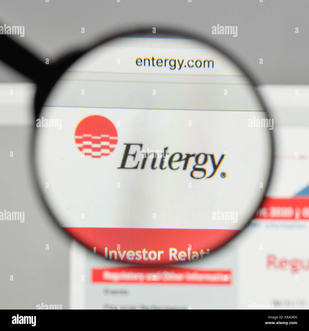 Mailand, Italien - 10 August 2017: Entergy Logo auf der Homepage. Stockfoto