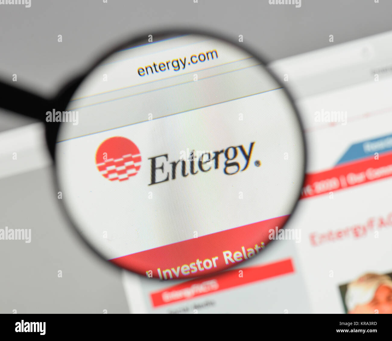 Mailand, Italien - 10 August 2017: Entergy Logo auf der Homepage. Stockfoto
