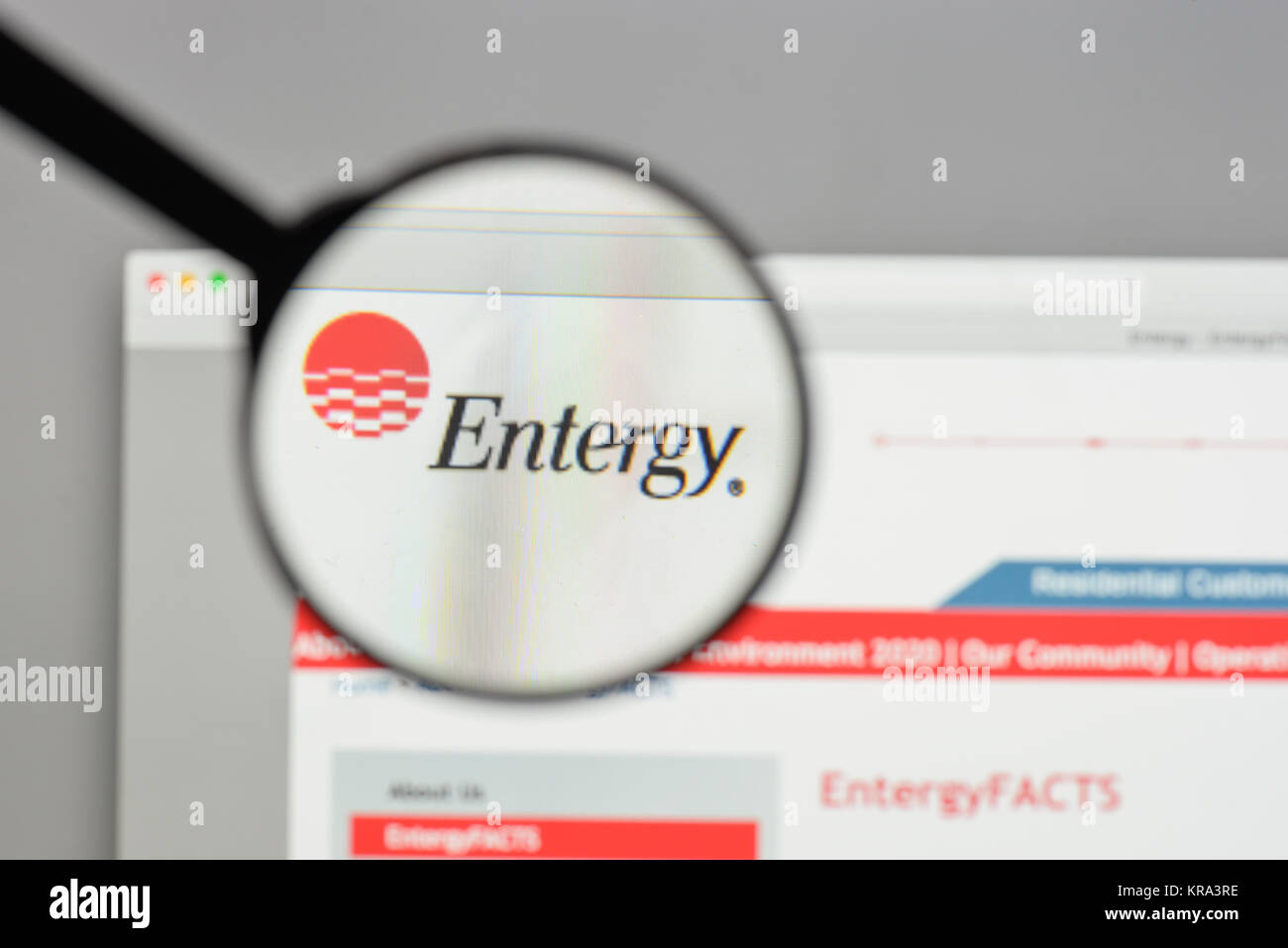 Mailand, Italien - 10 August 2017: Entergy Logo auf der Homepage. Stockfoto