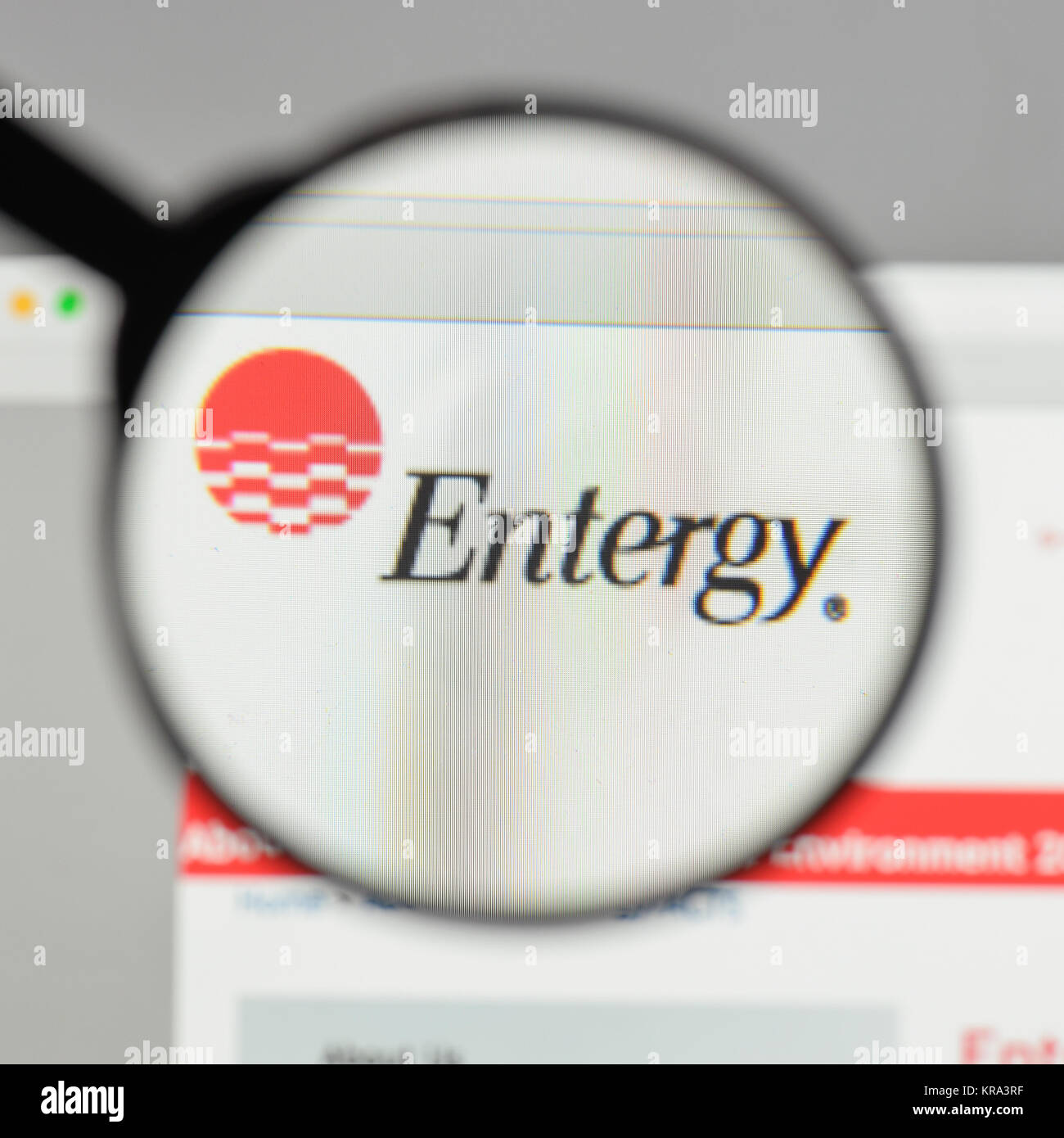 Mailand, Italien - 10 August 2017: Entergy Logo auf der Homepage. Stockfoto