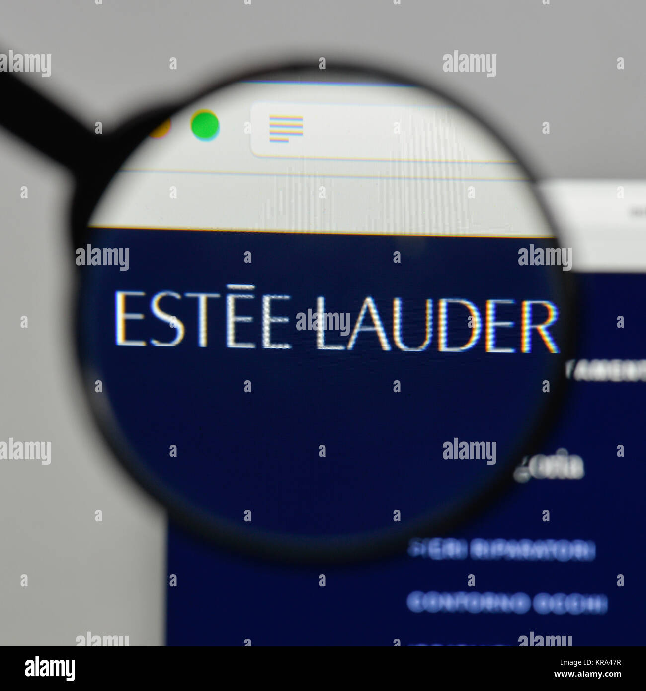 Mailand, Italien - 10 August 2017: Estee Lauder Logo auf der Homepage. Stockfoto