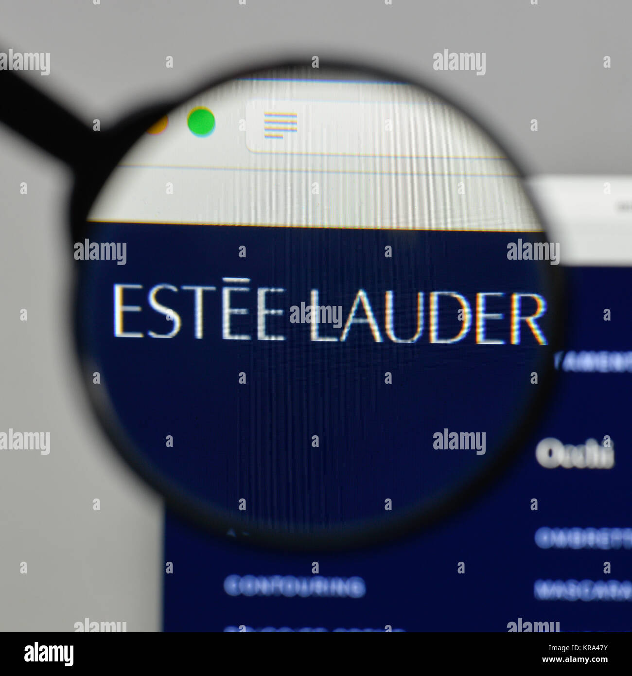 Mailand, Italien - 10 August 2017: Estee Lauder Logo auf der Homepage. Stockfoto