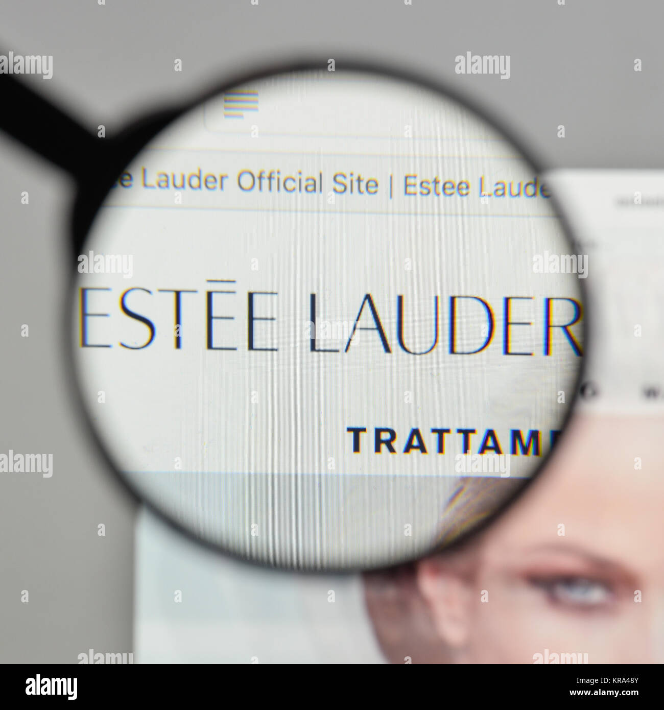 Mailand, Italien - 10 August 2017: Estee Lauder Logo auf der Homepage. Stockfoto