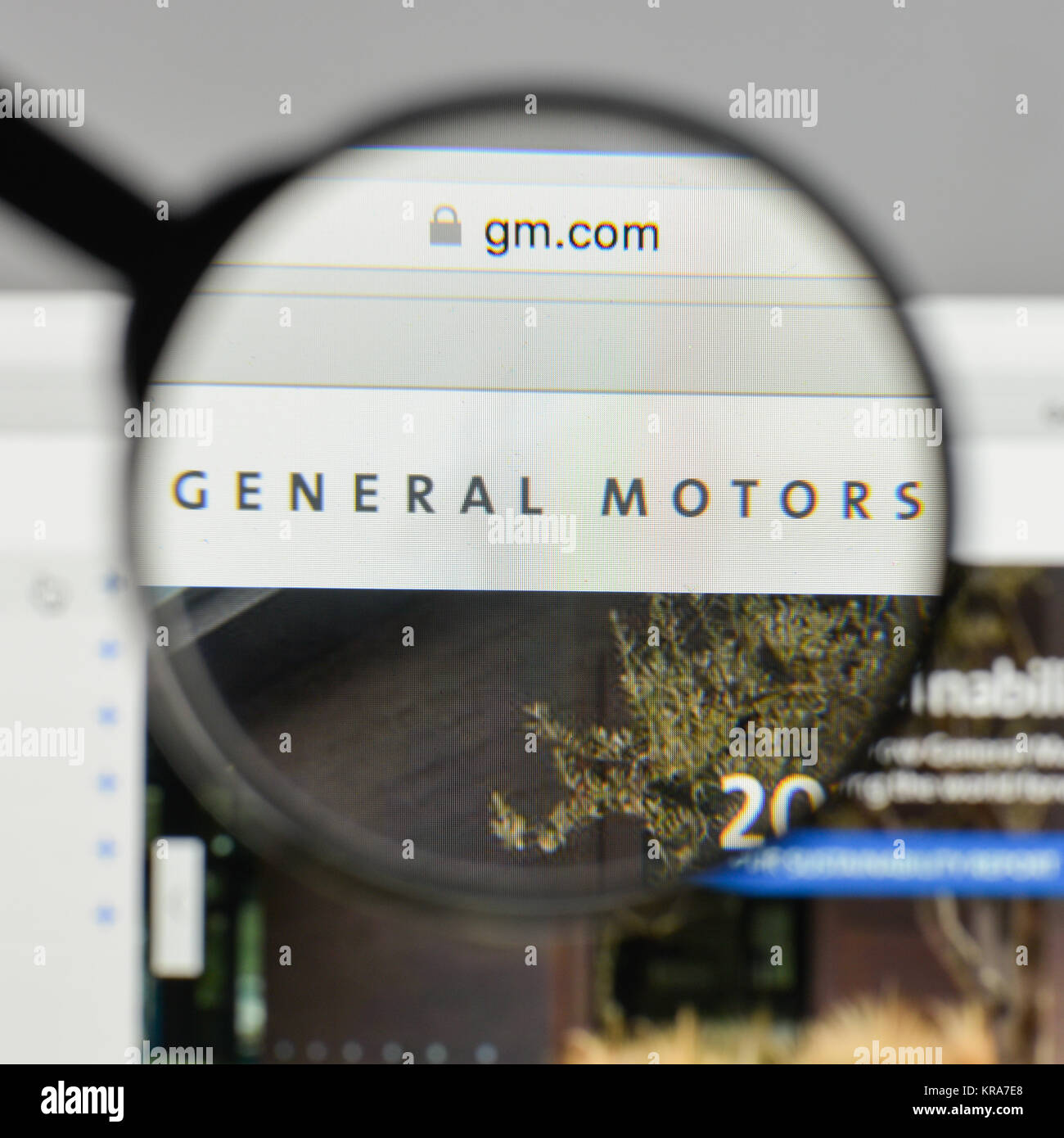 Mailand, Italien - 10 August 2017: General Motors Logo auf der Homepage. Stockfoto