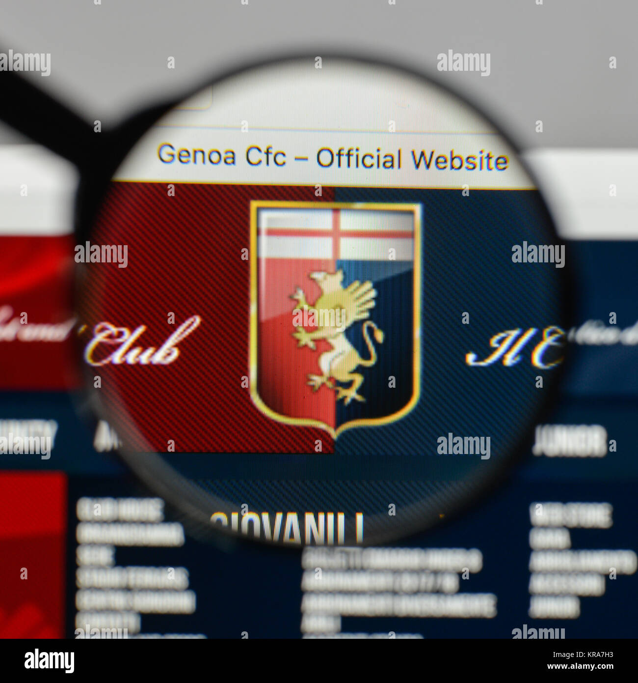 Mailand, Italien - 10 August 2017: Genua CFC-Logo auf der Homepage. Stockfoto