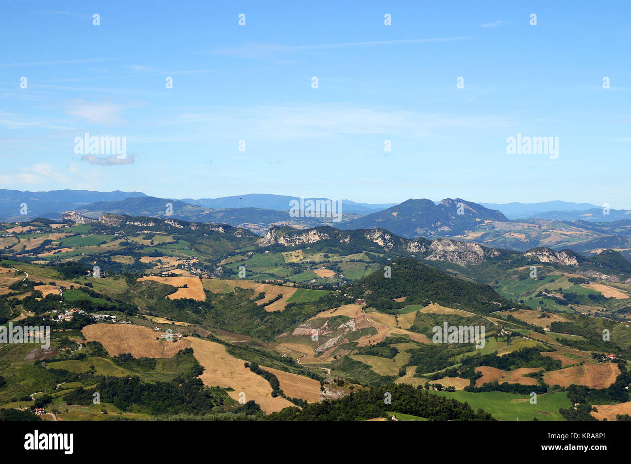 Hügel und Berge San Marino Italien Landschaft Stockfoto
