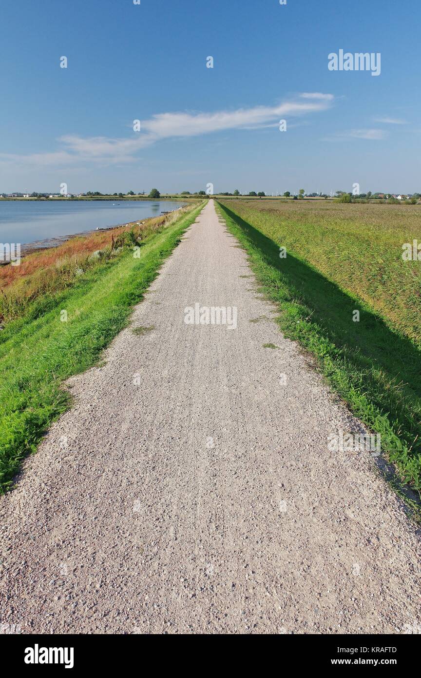 Deichweg zwischen strukkamphuk und lemkenhafen, Insel Fehmarn Stockfoto