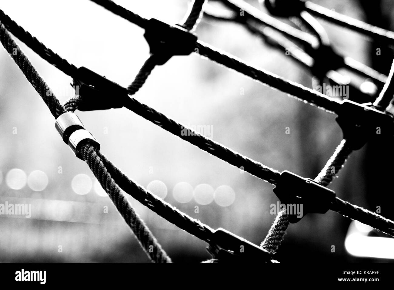 Stück Seil Netze Stockfoto