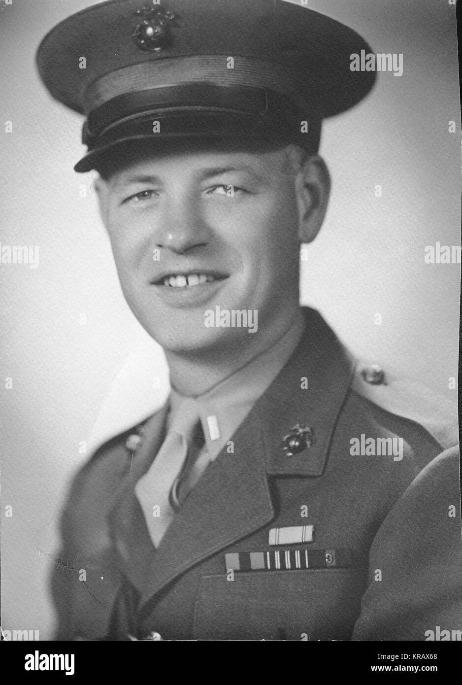 Vintage schwarz-weiß Foto von US Serviceman Stockfoto