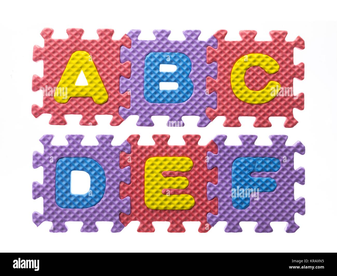 Alphabet Schaumstoff puzzle Stockfoto