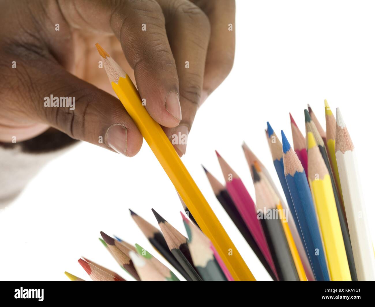 Färbung-Stift auf ein Blatt Stockfoto