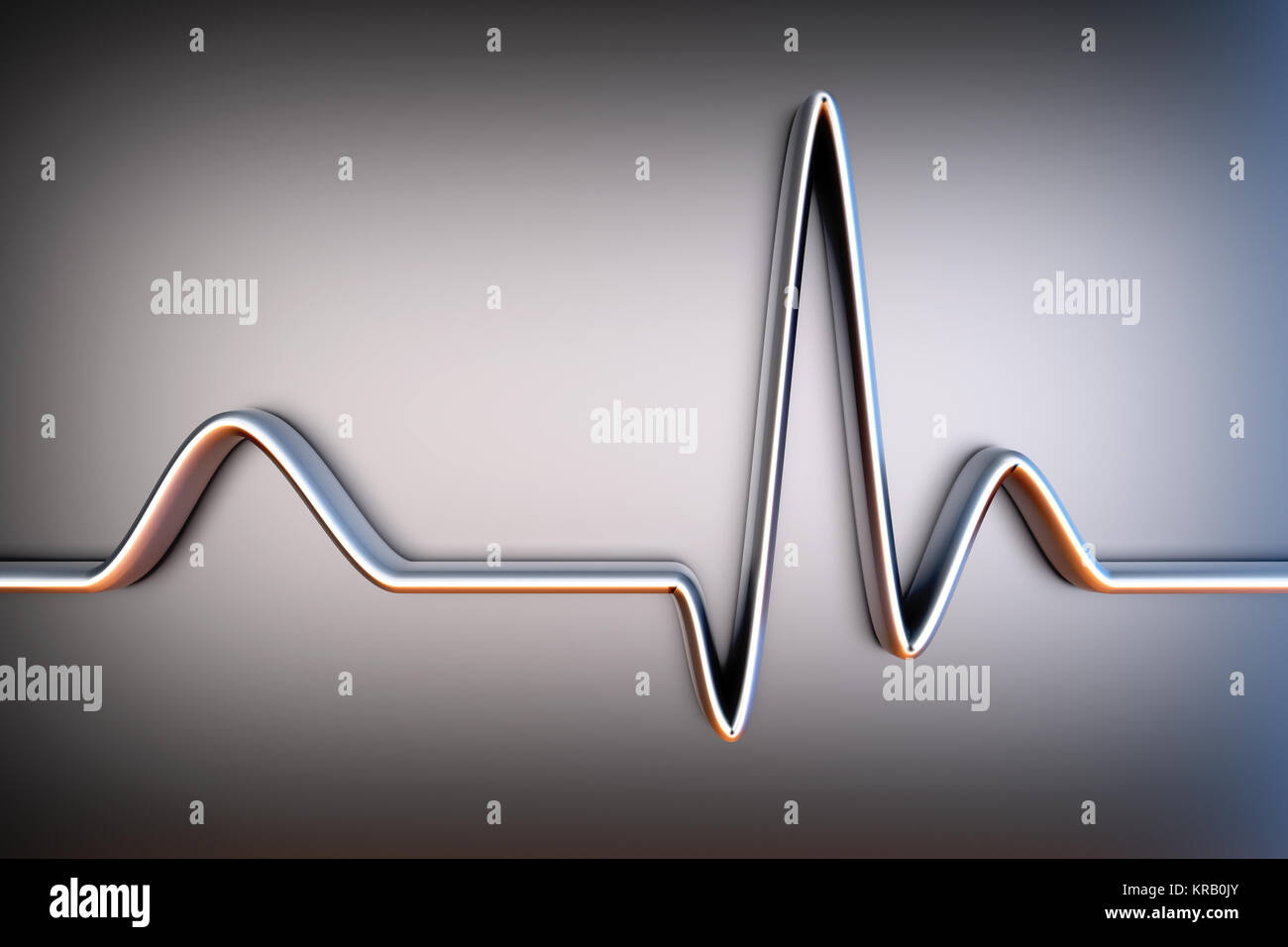 Eine ECG-Linie. 3D Illustration. Stockfoto