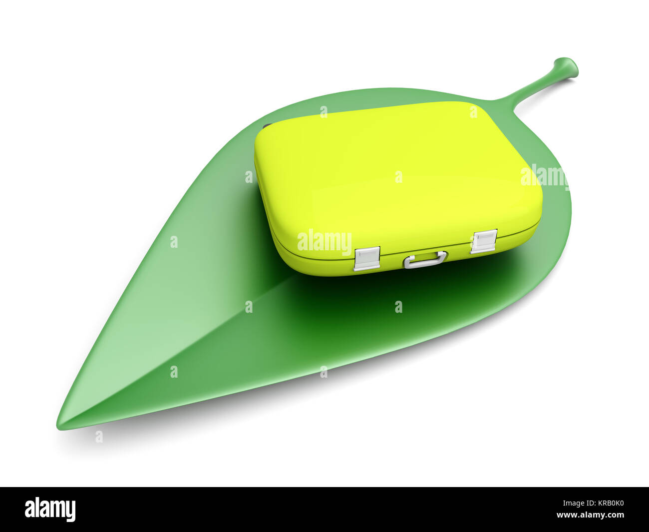 Nachhaltige Flugreisen. 3D gerenderte Darstellung. Isoliert auf weiss. Stockfoto