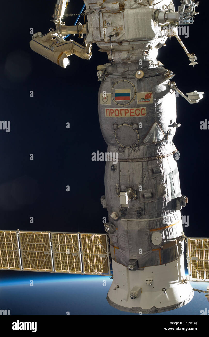 ISS-28 Russische EVA Sergei Volkov Stockfoto