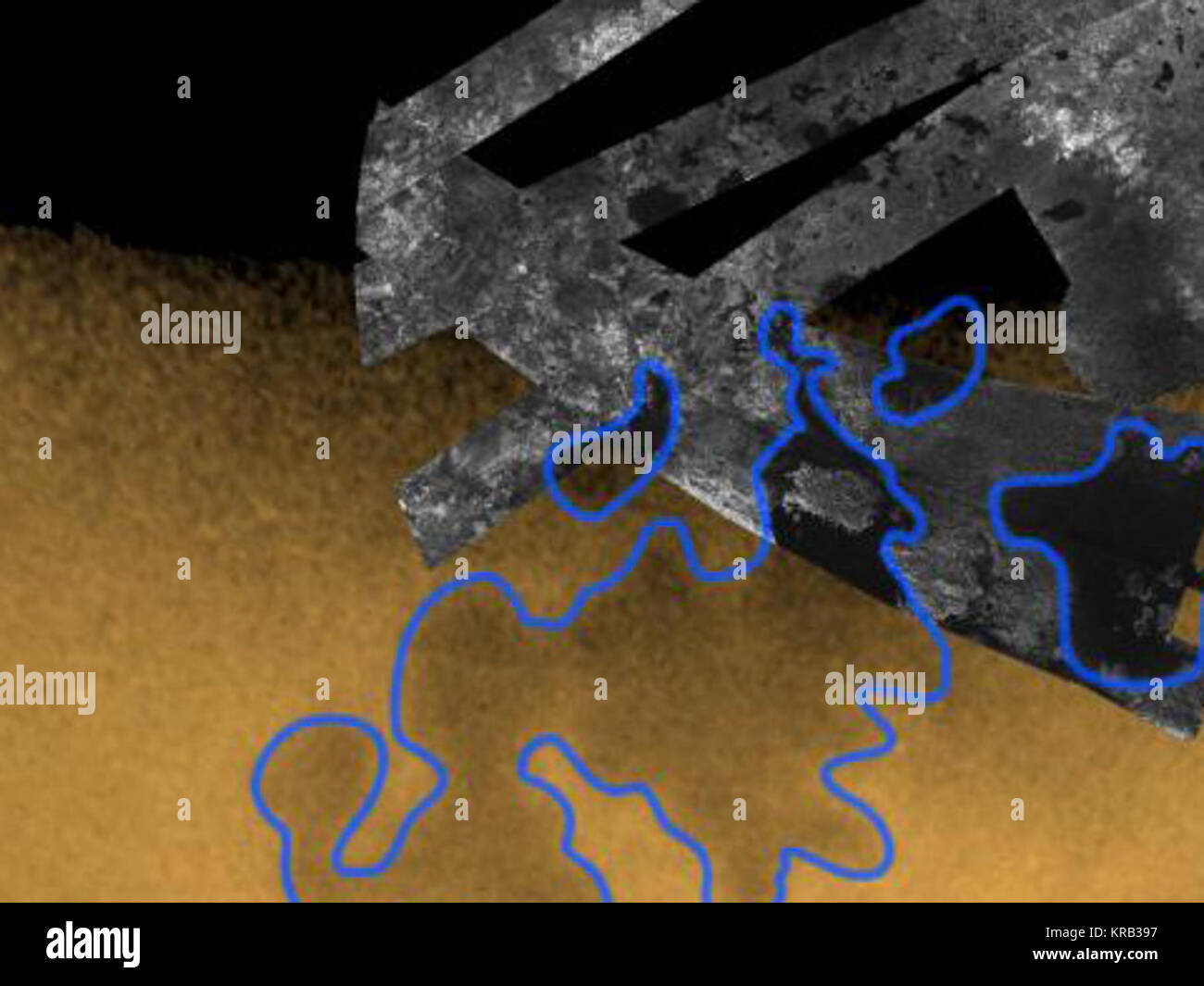 Jingpo Lacus in Radar 26 sichtbares Licht Stockfoto