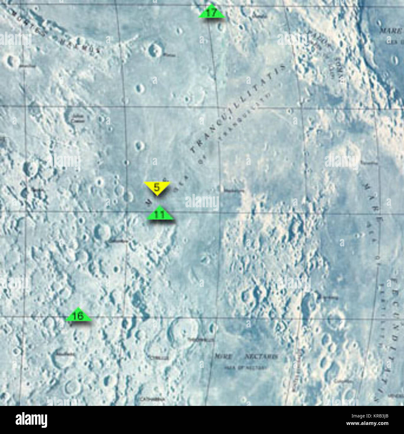 Mare Tranquillitatis Karte Stockfoto