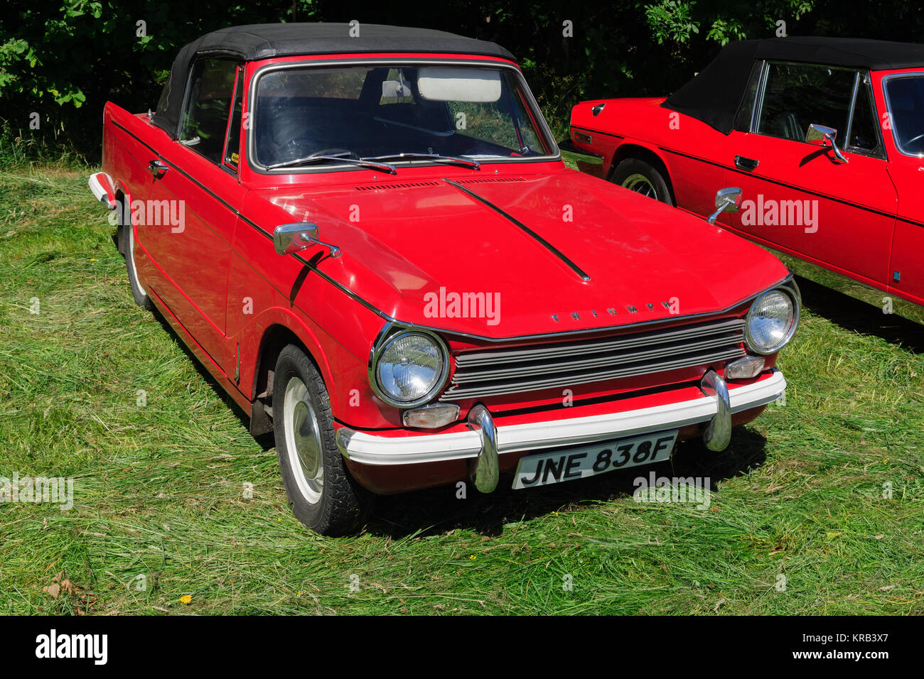 Triumph Herald 13/60 Cabrio eine klassische britische zwei Tür Auto von 1959 bis 1971 an einem Oldtimer Rallye gebaut Stockfoto