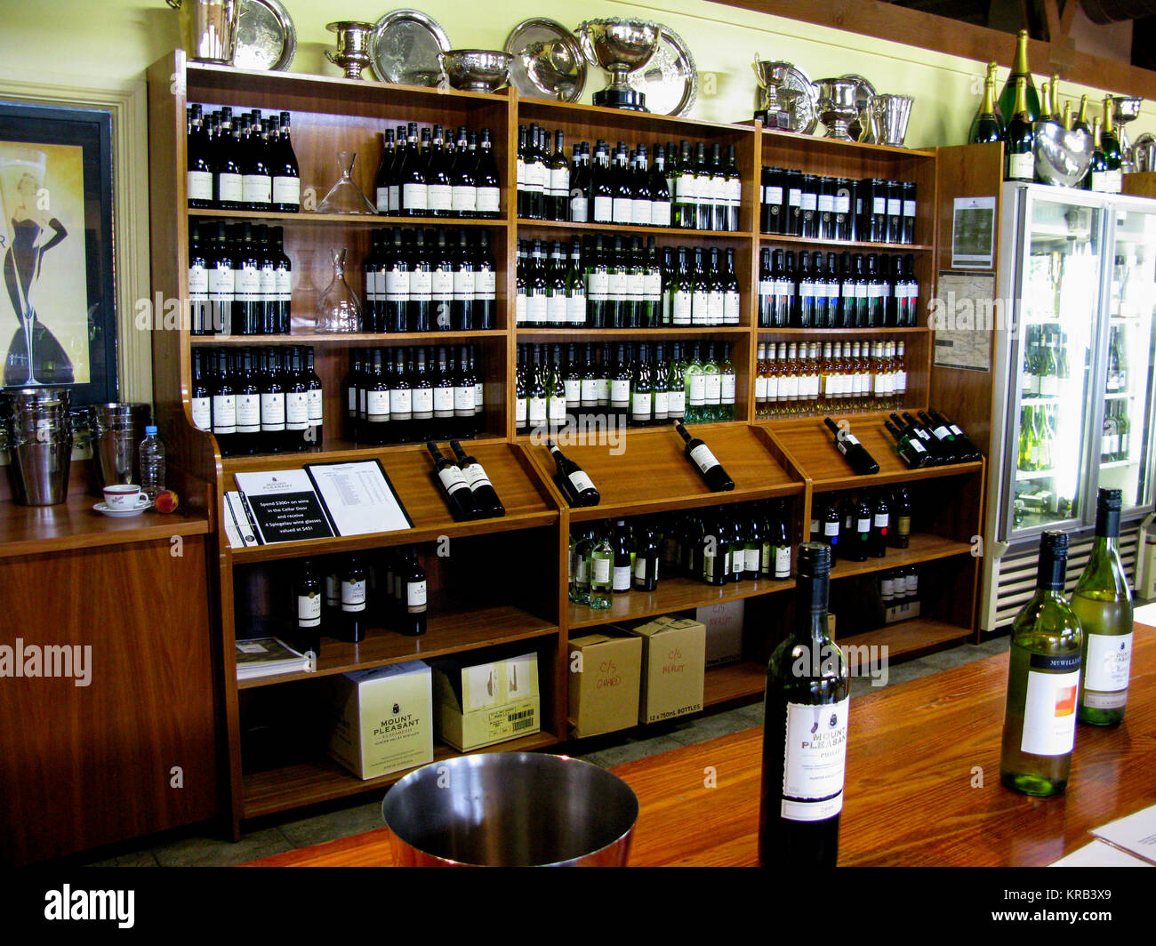 HUNTER VALLEY Mount Pleasants Vineyrad shop zum Verkauf an Touristen 2009 Stockfoto