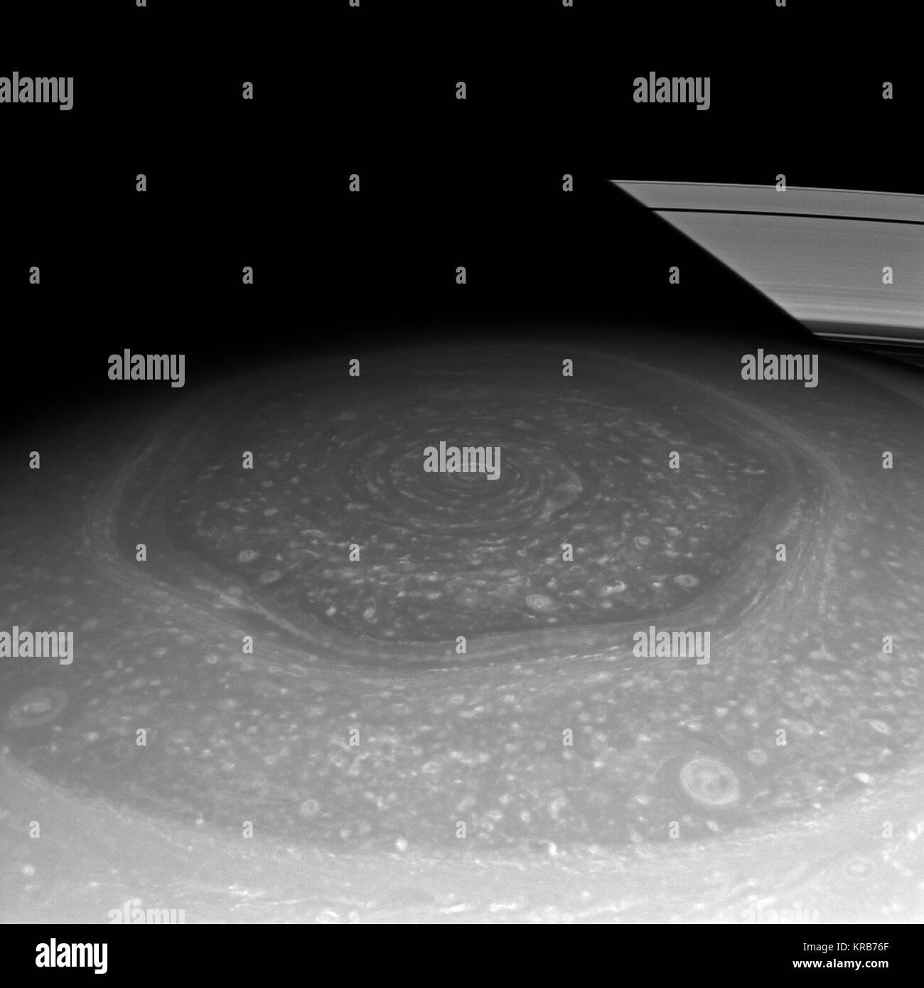 PNM-Datei Saturn North Polar Hexagon umgewandelt Stockfoto